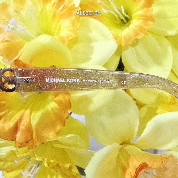 Michael Kors Women's Brown Sunglasses MK6026 Tabitha I. Champang Glitter Cat Eye - Picture 4 of 12